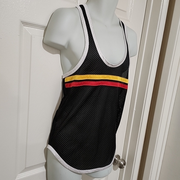 Pistol Pete Black Mesh Stripe Tank Top Size Small - Picture 4 of 7